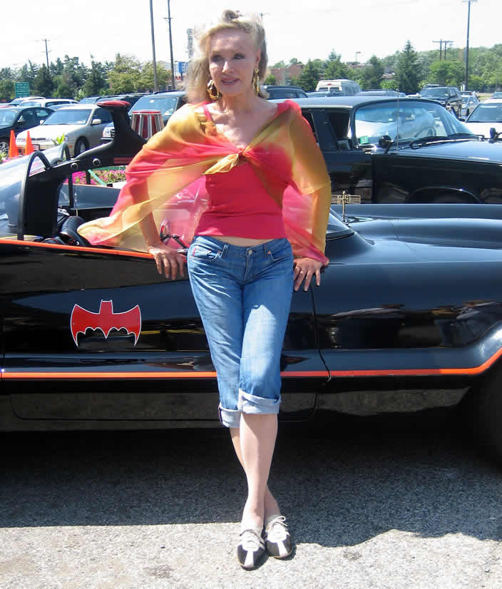 1966 Batmobile "Rock Star" on display at Super Mega Show 2008, with Julie Newmar.
