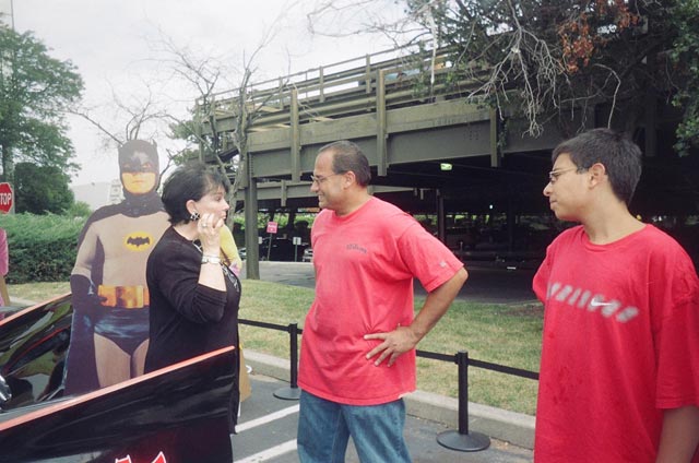 Yvonne Craig meets with Dan Rodriguez and his son.